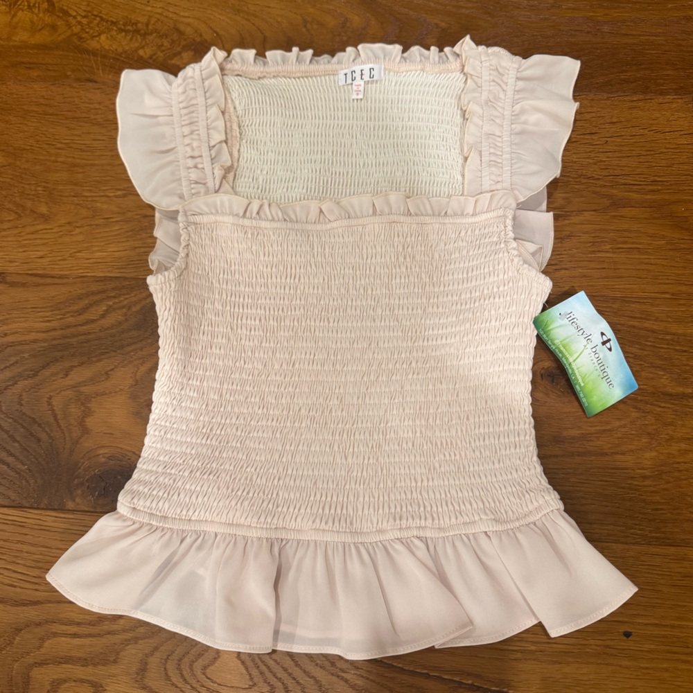 TCEC Cream Ruffle Blouse